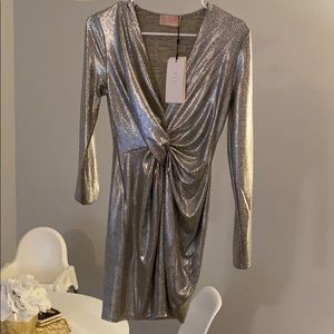 Silver mini dress
